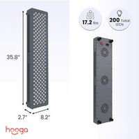 HG1000 Full Body Red Light Therapy Panel, 200 Leds, 660Nm Red & 850Nm Near-Infrared Light, Built-In Timer, Door Hanging Kit