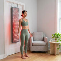 HG1000 Full Body Red Light Therapy Panel, 200 Leds, 660Nm Red & 850Nm Near-Infrared Light, Built-In Timer, Door Hanging Kit — Lifestyle