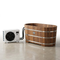 WOODBRIDGE 54" Indoor Cold Plunge Tub W/ 1.3 HP White Chiller – Rapid Cooling & Heating, Ozone Sanitation, Filter Circulation System, Wifi-Enabled & Remote Control via APP, Insulated Tub Cover — Studio Shot
