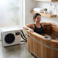 WOODBRIDGE 54" Indoor Cold Plunge Tub W/ 1.3 HP White Chiller – Rapid Cooling & Heating, Ozone Sanitation, Filter Circulation System, Wifi-Enabled & Remote Control via APP, Insulated Tub Cover — Lifestyle