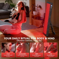 Red Light Therapy Box, 5In1 LED with 630-660-810-830-850, Metal Case, 3 Modes Red Light Panel with Soft Belt, 6 Timing Set - 9 Pulse Modes - 4-Level - Red Light Therapy Panel for Body